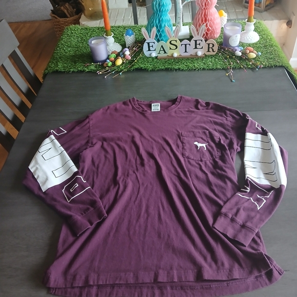 Victoria Secret Pink Long Sleeve T Shirt Size L - Picture 1 of 4